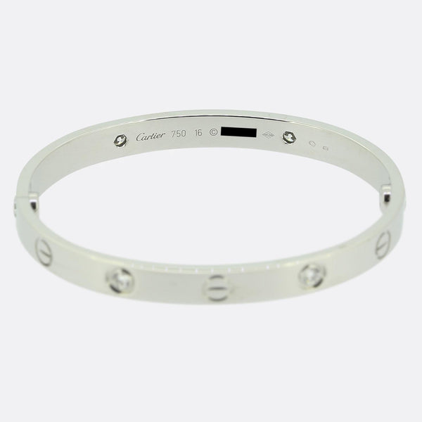 Cartier Four Diamond LOVE Bangle Size 16