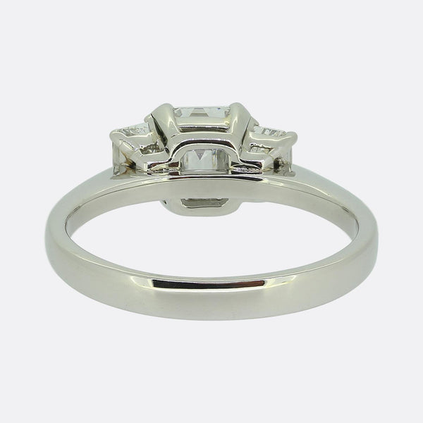 1.00 Carat Emerald Cut Diamond Three-Stone Engagement Ring