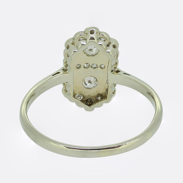 Art Deco Style 0.50 Carat Diamond Plaque Ring