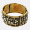 Victorian Pearl and Enamel Foliated Bangle