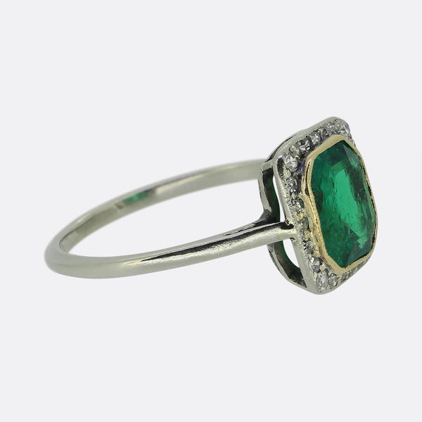 Art Deco Emerald and Diamond Ring
