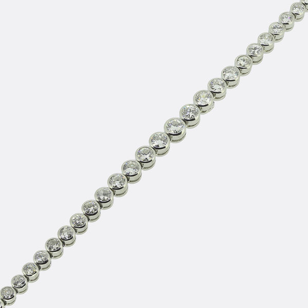 5.00 Carat Old Cut Diamond Line Bracelet