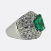 4.00 Carat Colombian Emerald and Diamond Bombe Ring
