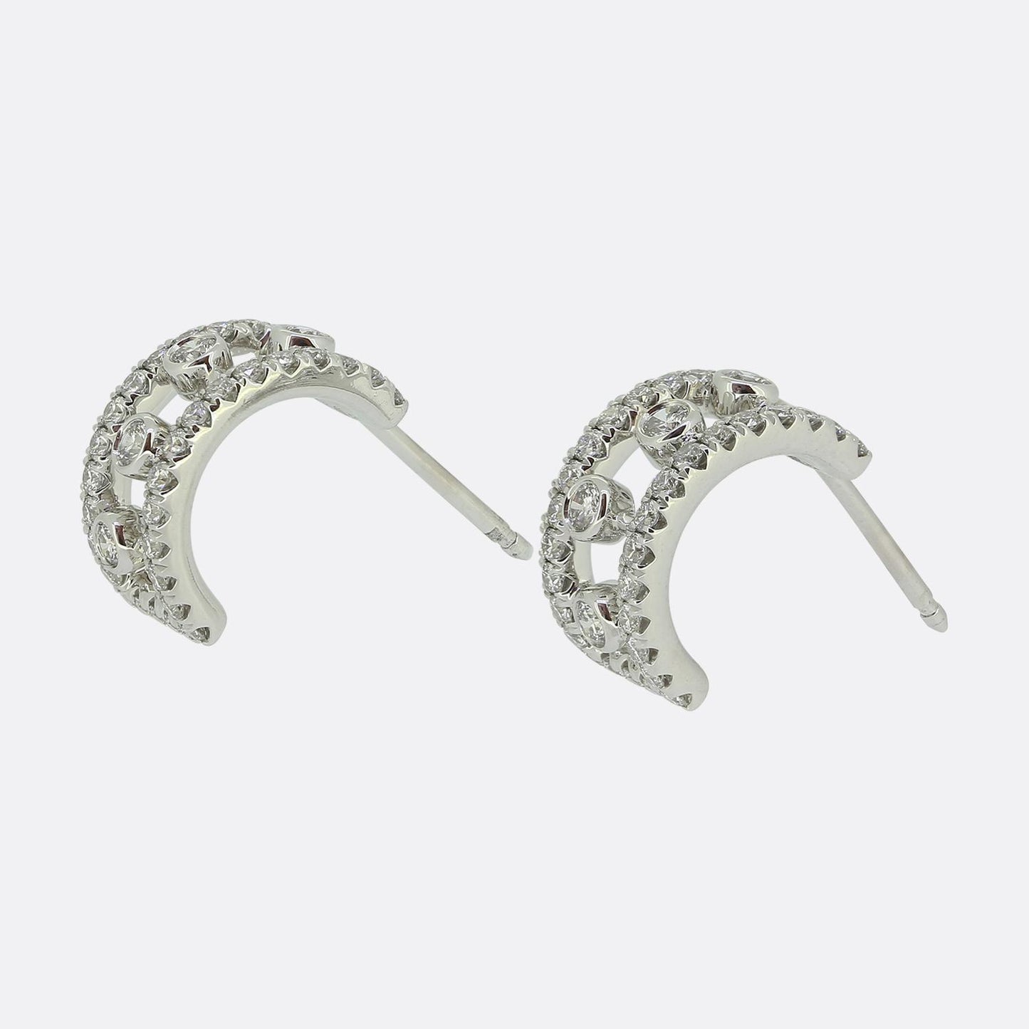 De Beers Diamond Dewdrop Hoop Earrings