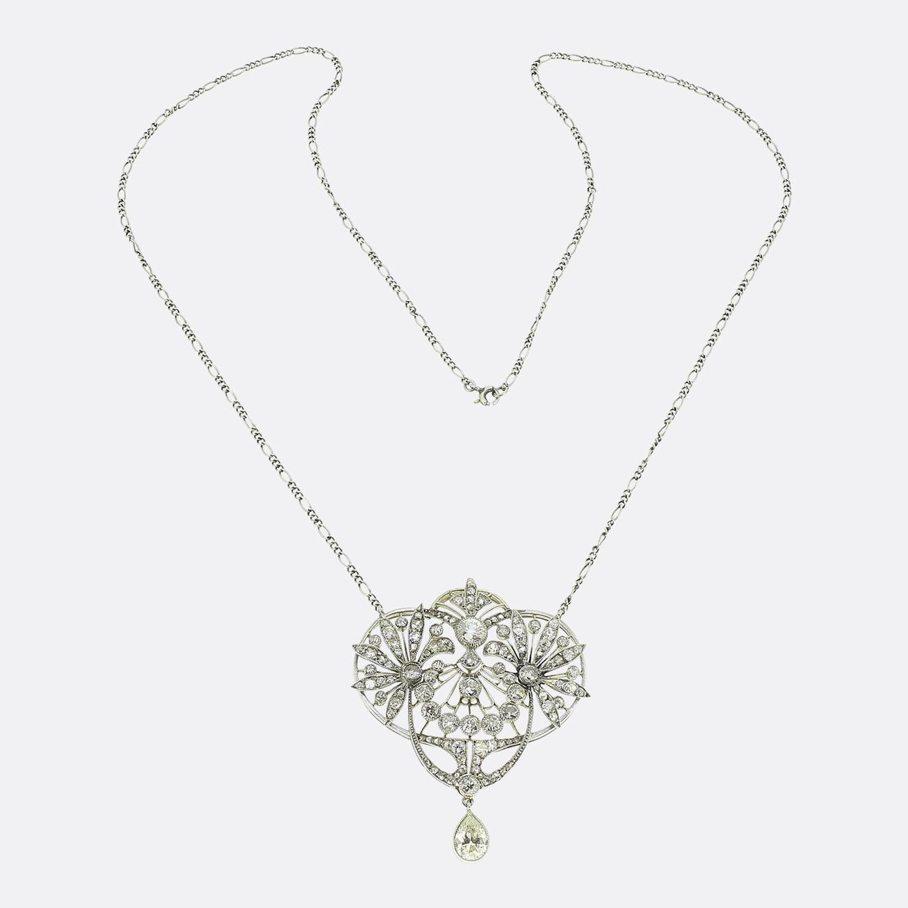 Art Deco Diamond Drop Necklace