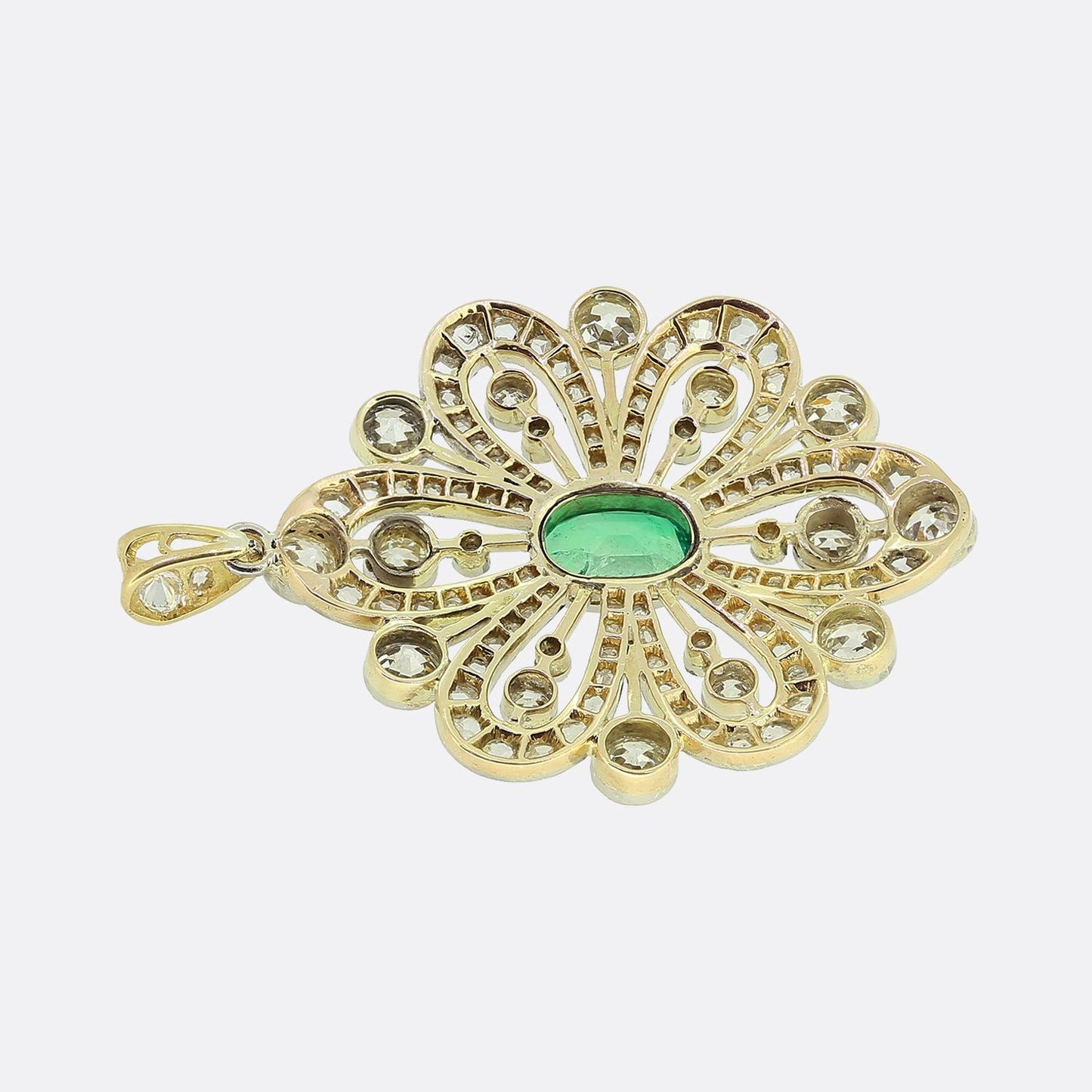 Art Deco Emerald and Diamond Pendant