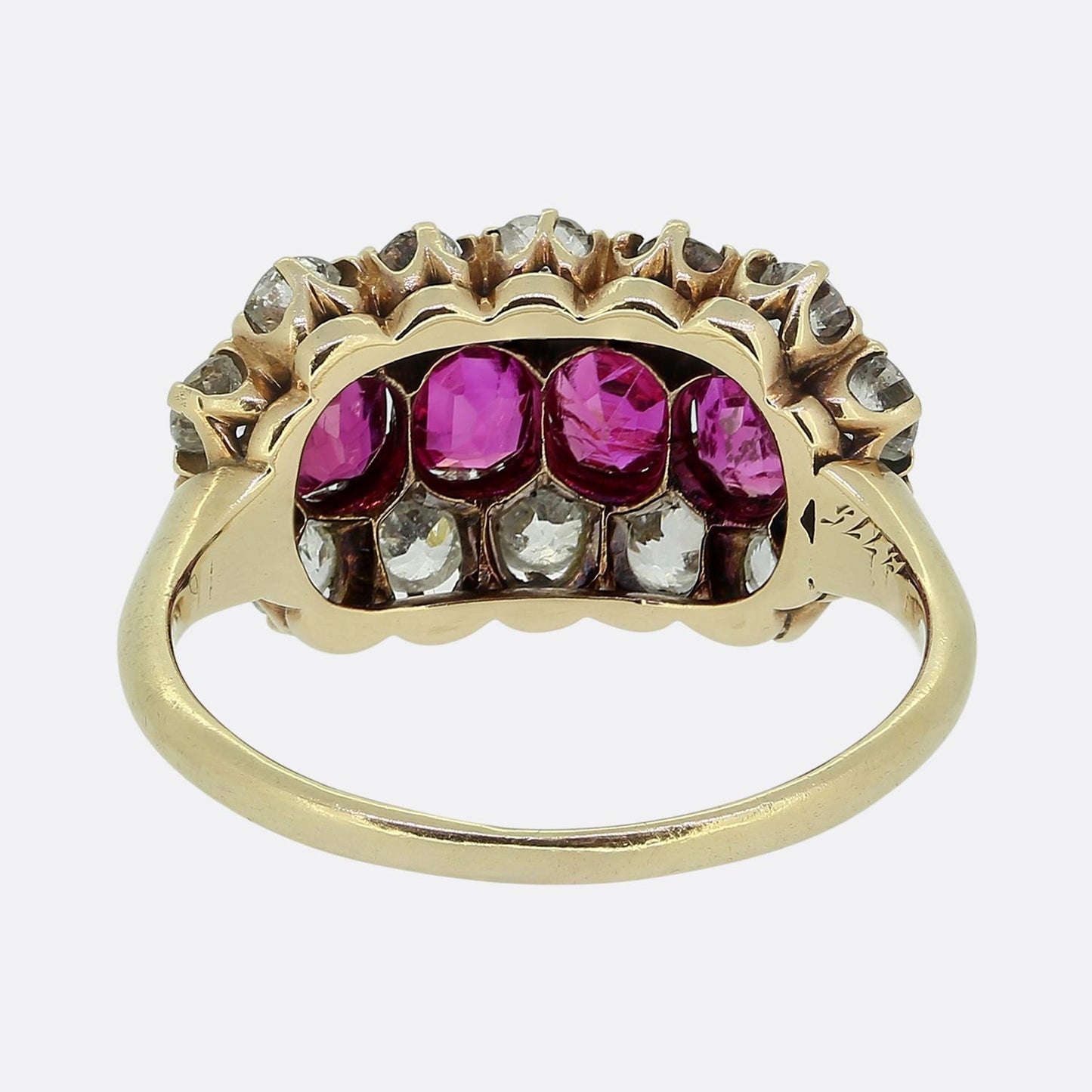 Victorian Ruby Four-Stone and Diamond Ring
