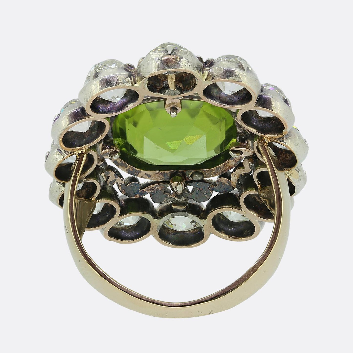 Antique 15.00 Carat Peridot and Diamond Ring