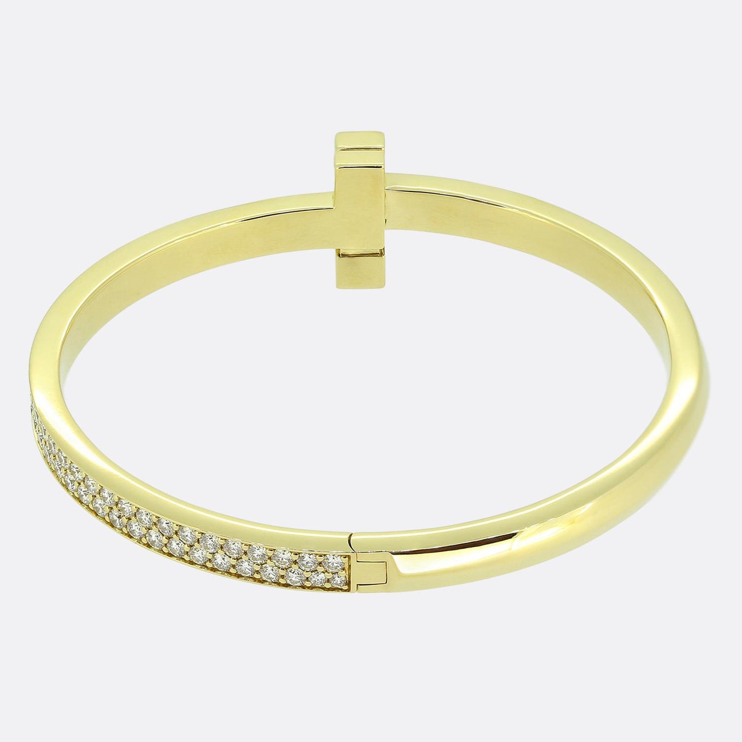 Tiffany & Co. Tiffany T T1 Wide Diamond Hinged Bangle