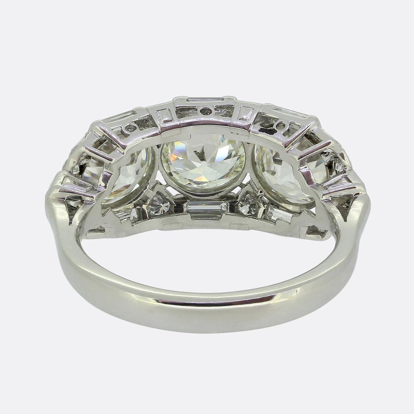 Late Art Deco Diamond Three-Stone Ring
