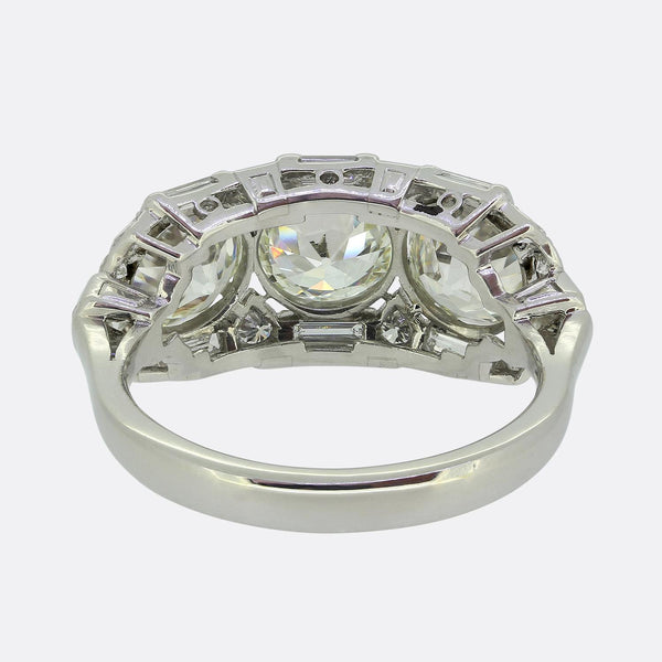 Late Art Deco Diamond Three-Stone Ring