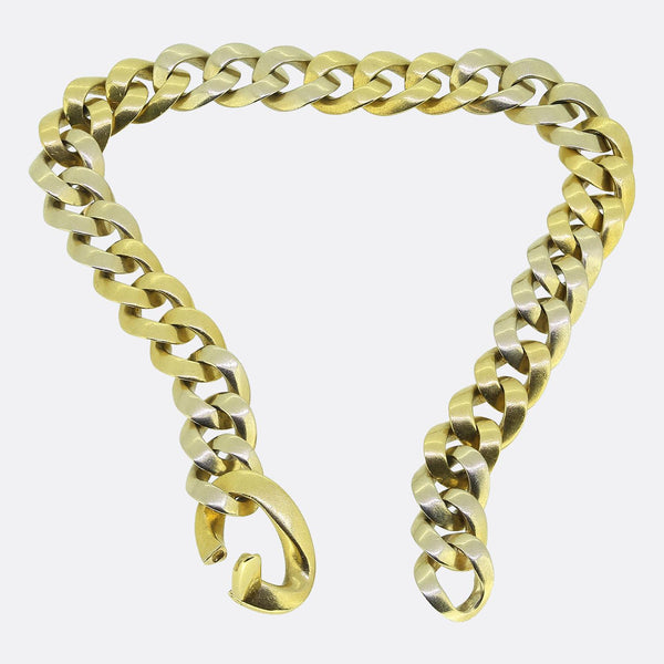 Pomellato Two Tone Curb Chain Necklace and Bracelet Set