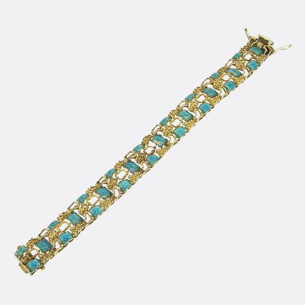 Vintage Enamelled Gold Bracelet