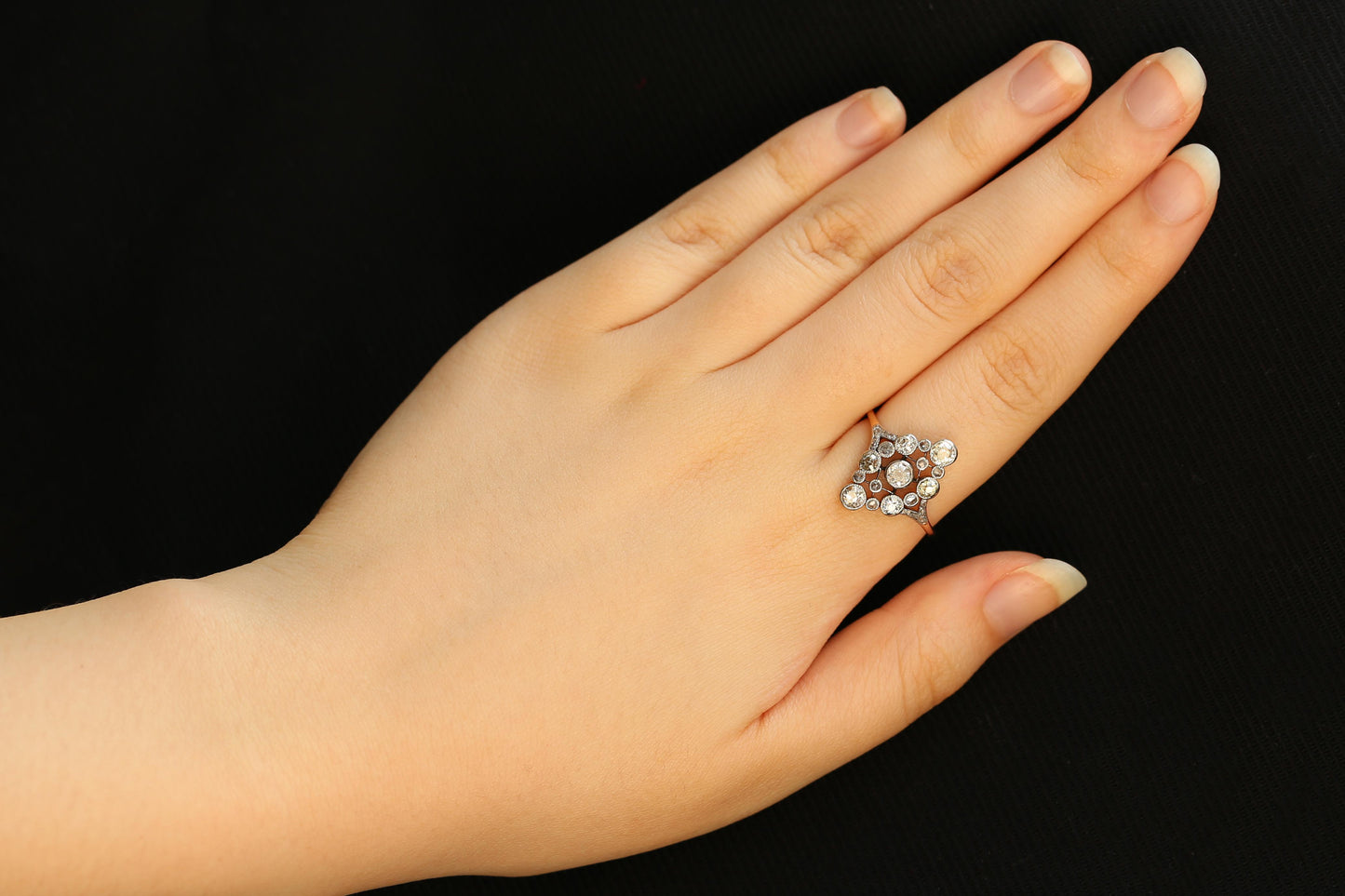 Edwardian Diamond Navette Ring