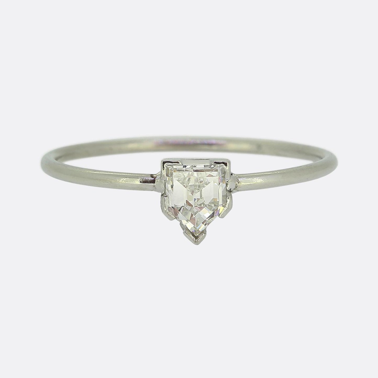 0.40 Carat Shield Cut Diamond Solitaire Ring