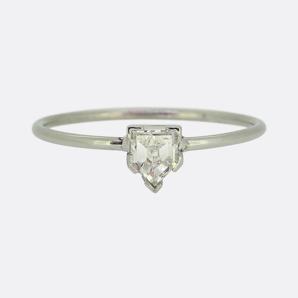 0.40 Carat Shield Cut Diamond Solitaire Ring