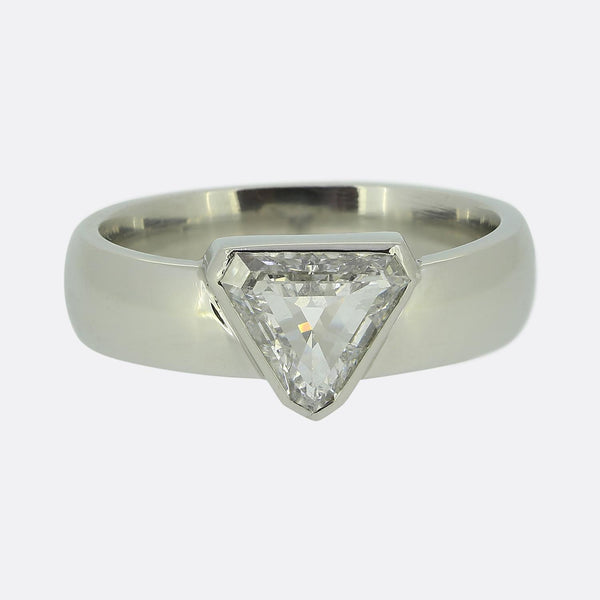 0.75 Carat Shield Cut Diamond Solitaire Ring