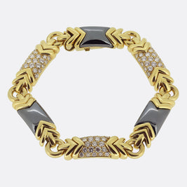 Bvlgari Trika Hematite and Diamond Bracelet