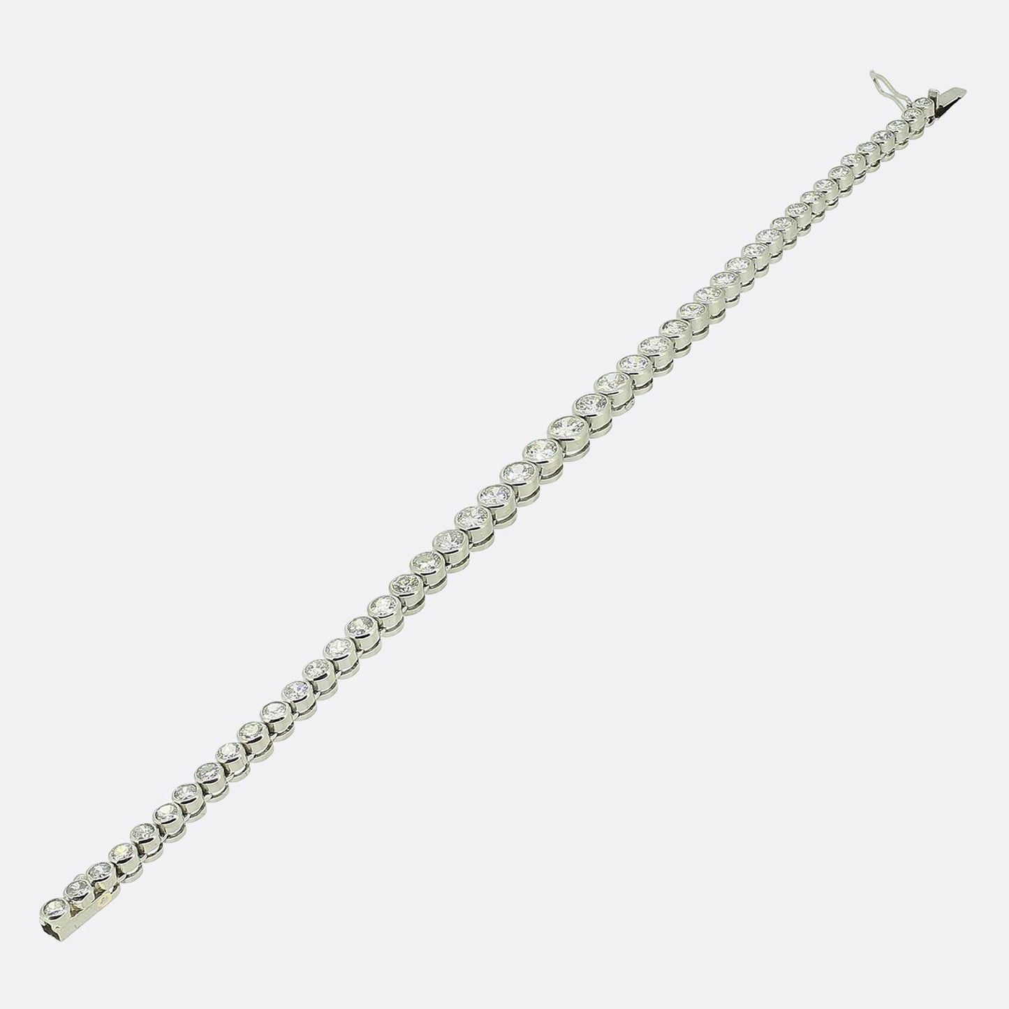 5.00 Carat Old Cut Diamond Line Bracelet