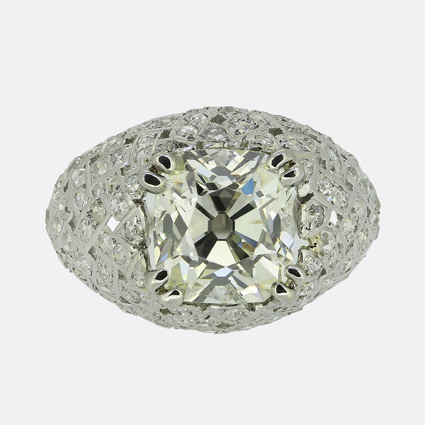 Art Deco 2.50 Carat Diamond Bombe Ring