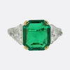 Bvlgari 4.16 Carat Colombian Emerald and Diamond Three-Stone Ring