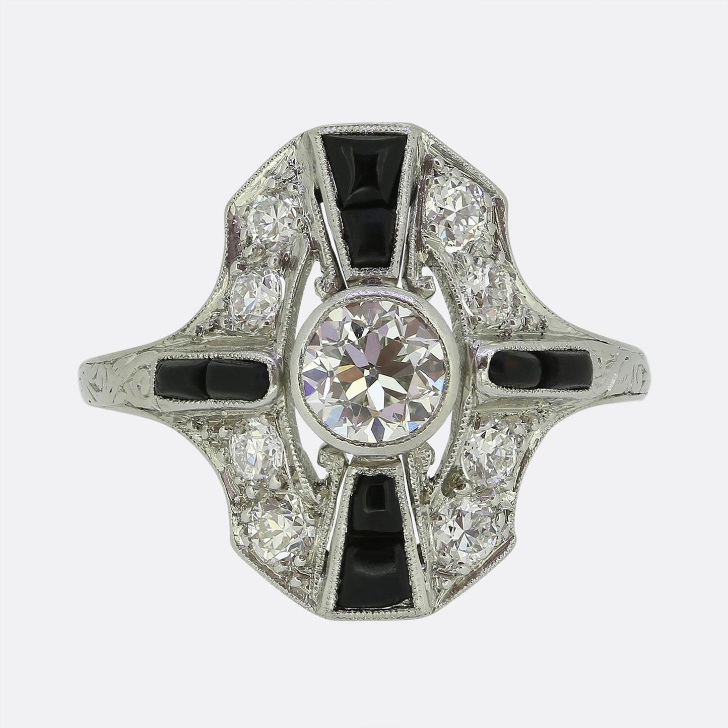 Tiffany & Co. Onyx and Diamond Ring