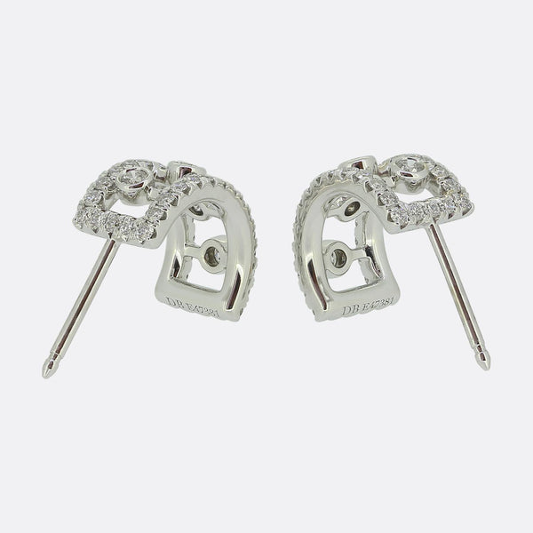 De Beers Diamond Dewdrop Hoop Earrings