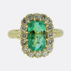 Vintage Emerald and Diamond Cluster Ring