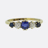 Edwardian Sapphire and Dimond Five-Stone Ring