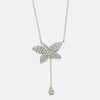 Boodles Pavé Diamond Butterfly Drop Necklace