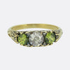 Victorian 0.50 Carat Diamond and Demantoid Garnet Three-Stone Ring