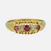 Victorian Ruby and Diamond Five-Stone Ring