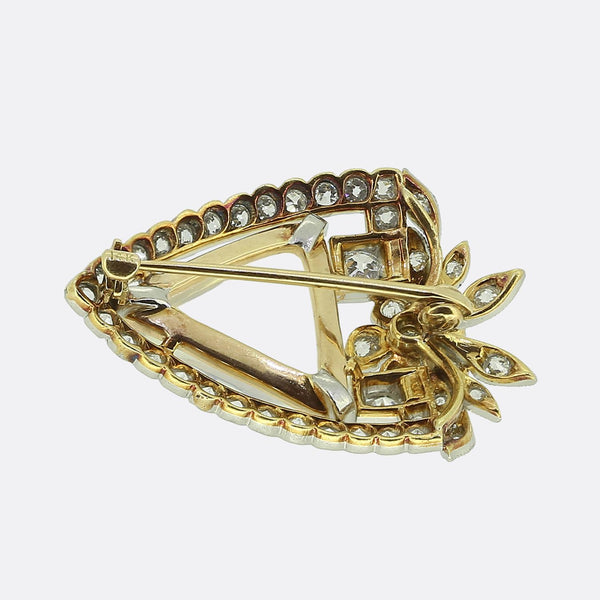 Edwardian Moonstone and Diamond Brooch