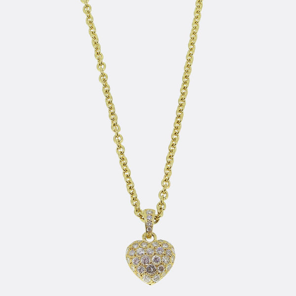 Cartier Pave Heart Pendant Necklace