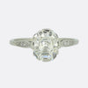 Art Deco 2.20 Carat Asscher Cut Diamond Engagement Eing