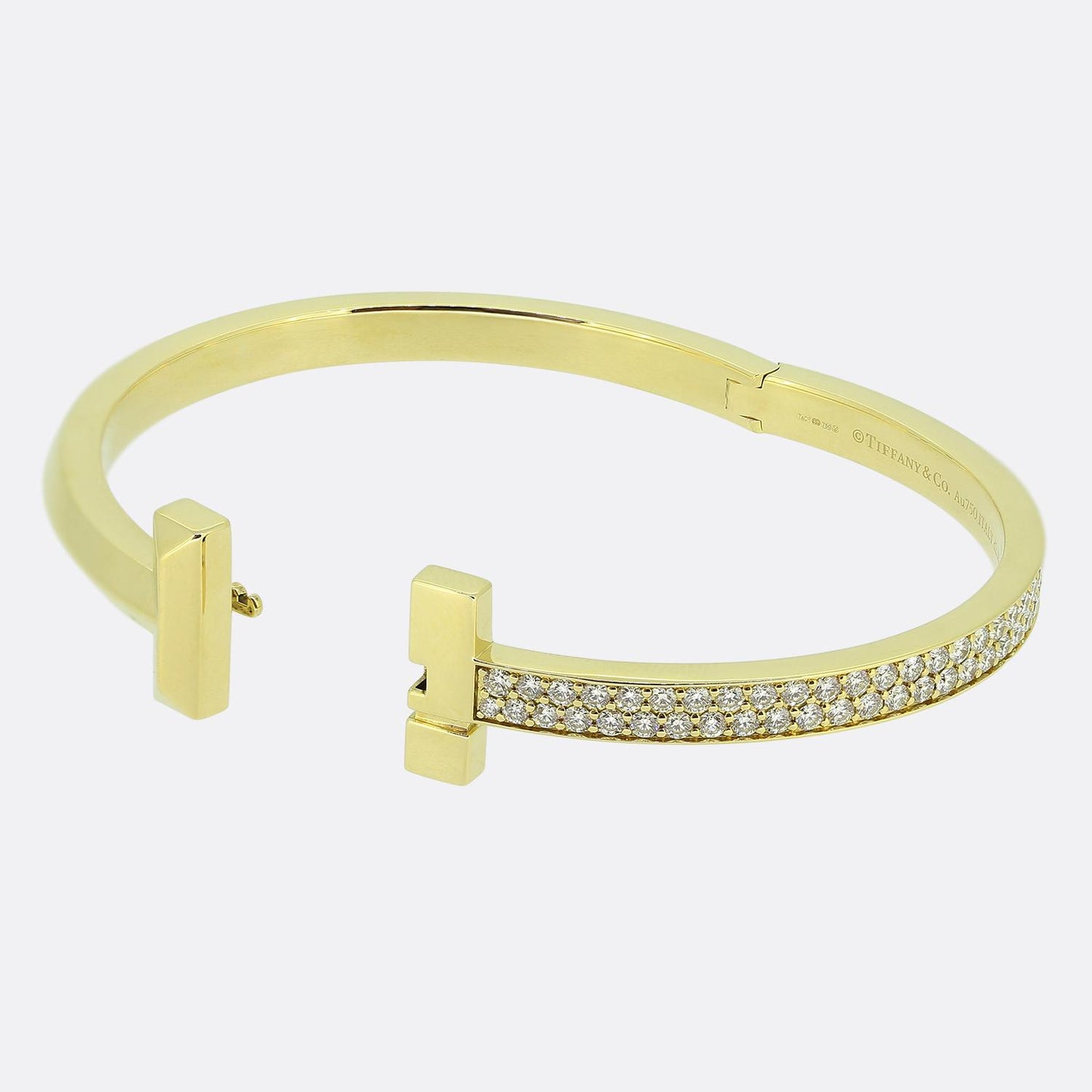 Tiffany & Co. Tiffany T T1 Wide Diamond Hinged Bangle