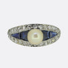 Art Deco Pearl Sapphire and Diamond Ring