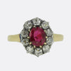 Vintage Ruby and Diamond Cluster Ring