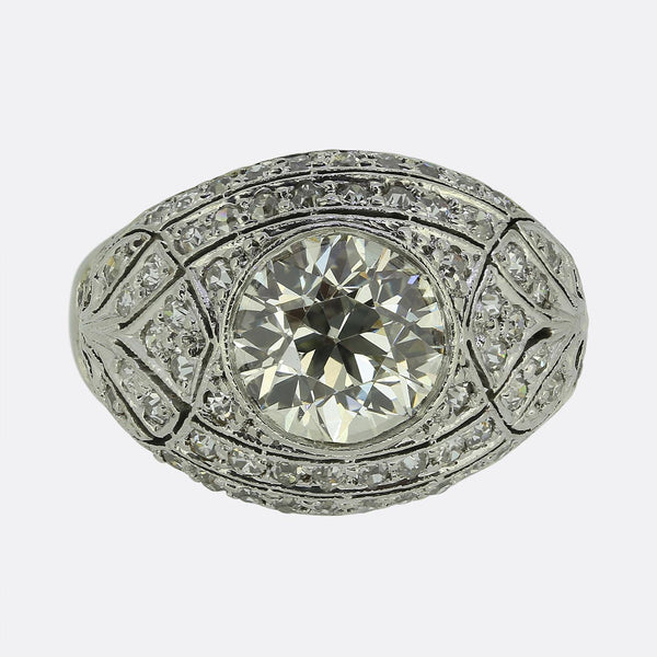 Art Deco 2.00 Carat Diamond Bombe Ring