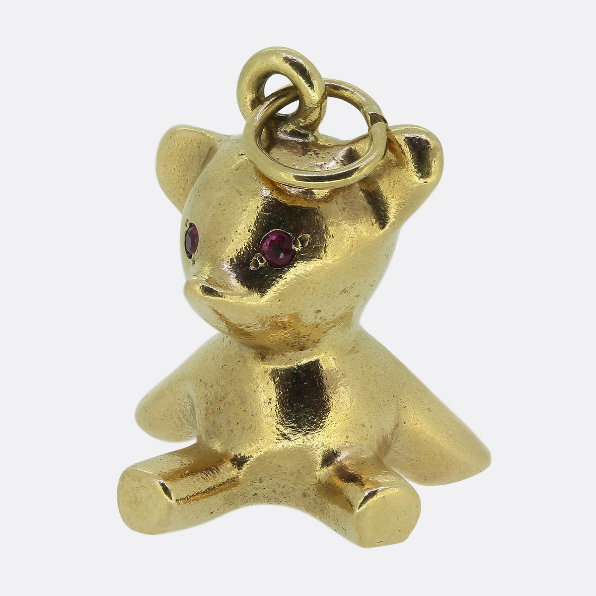 Vintage Ruby Teddy Bear Pendant