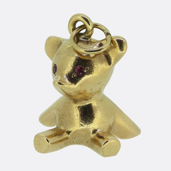 Vintage Ruby Teddy Bear Pendant