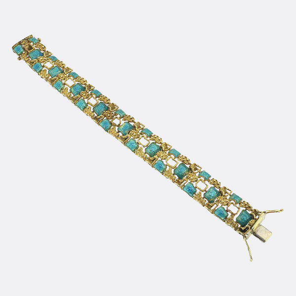 Vintage Enamelled Gold Bracelet