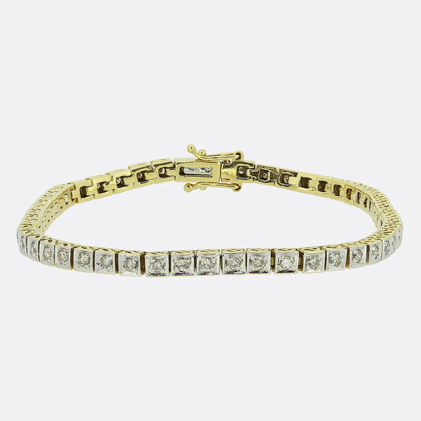 Vintage 1.30 Carat Diamond Line Bracelet