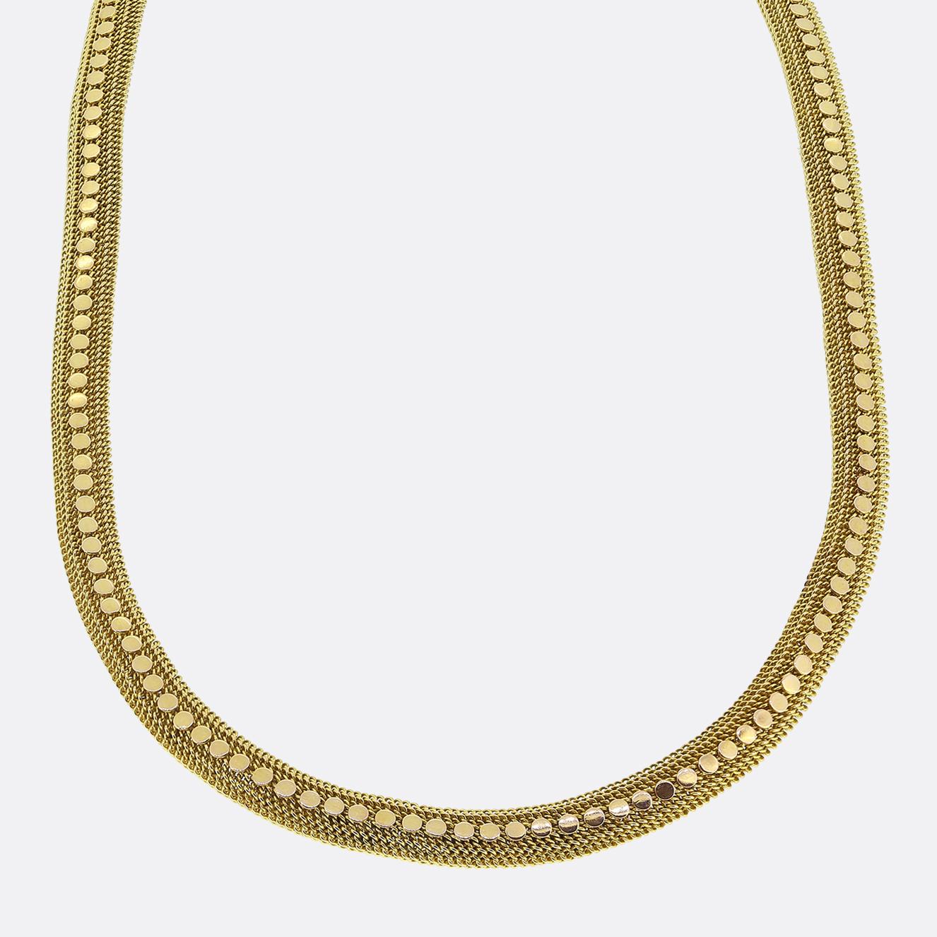 Victorian Etruscan Revival Gold Mesh Chain