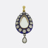 Victorian Enamel and Diamond Drop Locket Pendant