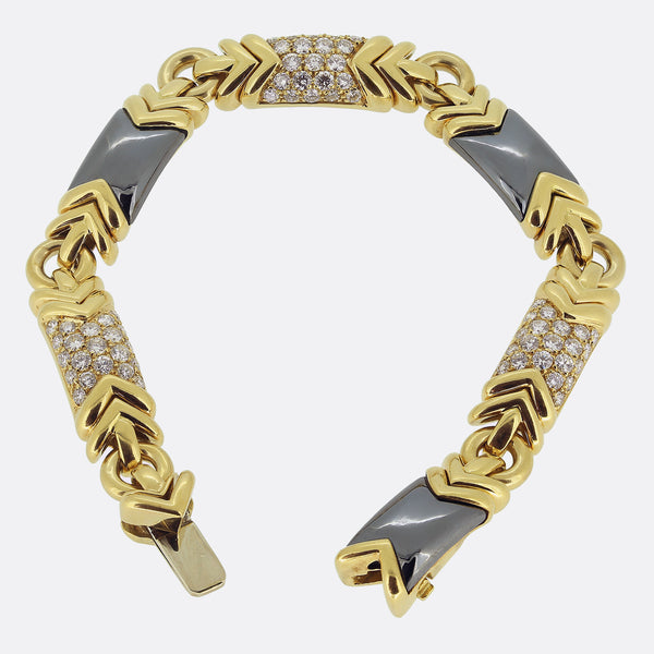 Bvlgari Trika Hematite and Diamond Bracelet
