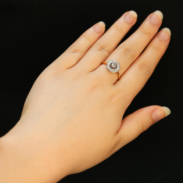 Edwardian Old Cut Diamond Cluster Ring