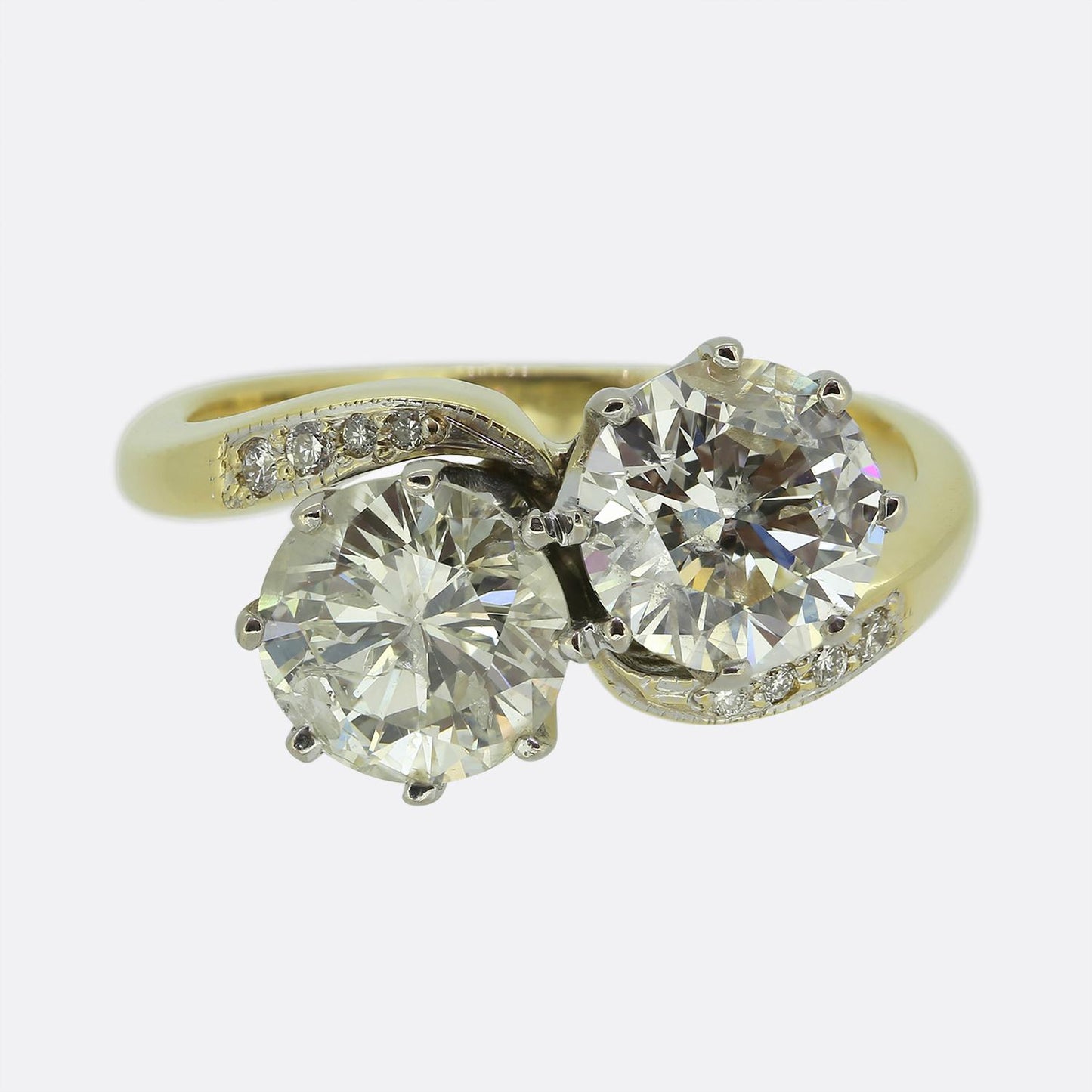 Vintage 2.80 Carat Diamond Crossover Ring