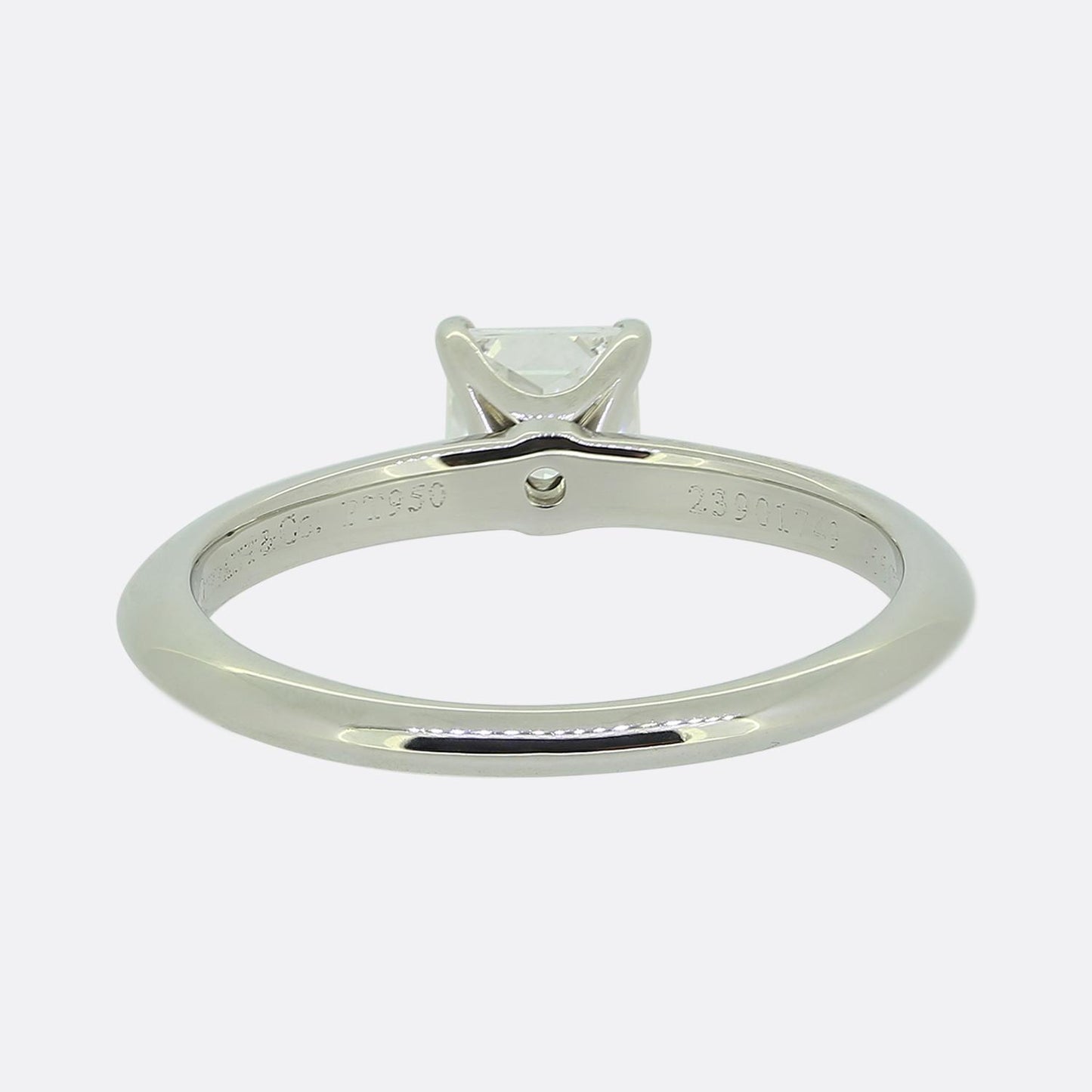 Tiffany & Co. 0.66 Carat Princess Cut Diamond Solitaire Ring