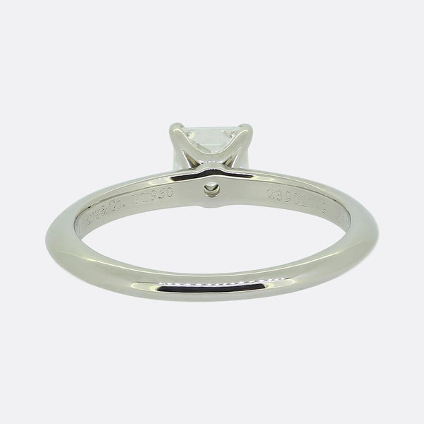 Tiffany & Co. 0.66 Carat Princess Cut Diamond Solitaire Ring